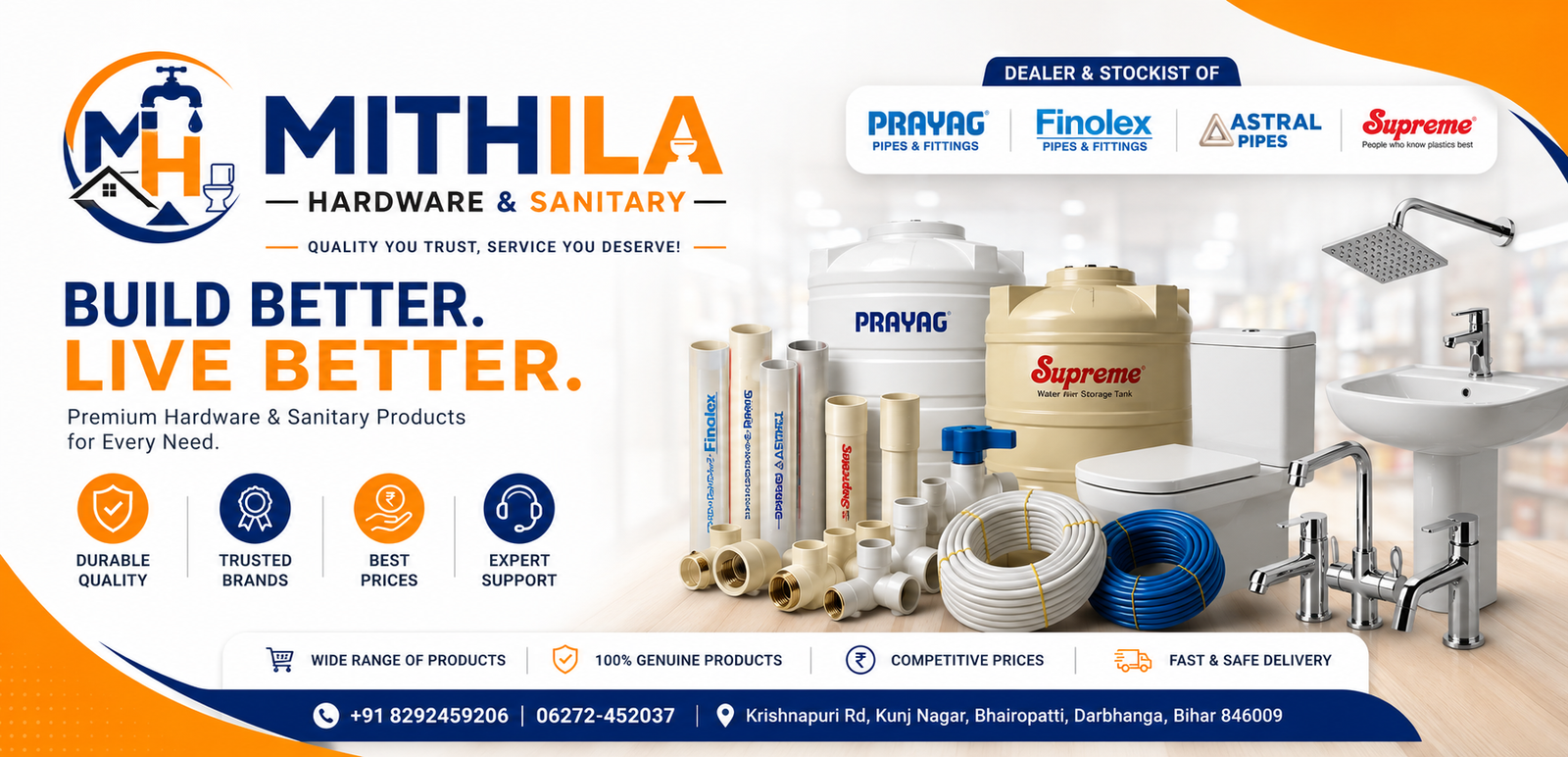 Mithila Hardware: Your Trusted Partner for Hardware, Sanitary & Plumbing Solutions promo